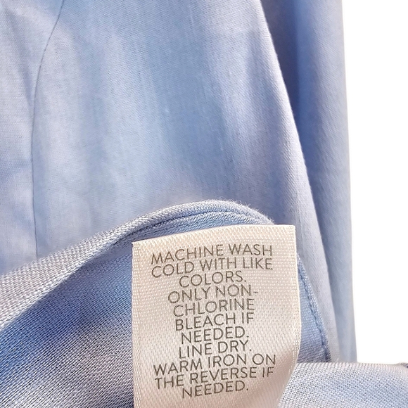 J. Jill Love Linen Blazer M Light Blue Soft Tailored Jacket Pastel Minimalism - Picture 15 of 15